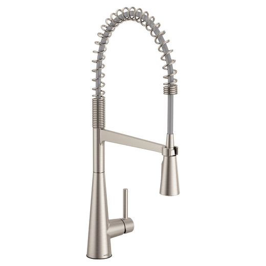 Moen Sleek Single Handle Pre-Rinse Spring Pull Down Spot-Resist Kitchen Faucet, Stainless Steel