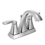 Moen Voss Double Handle High Arc 4-in Centerset Bathroom Sink Faucet, Chrome