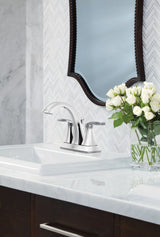 Moen Voss Double Handle High Arc 4-in Centerset Bathroom Sink Faucet, Chrome image 2