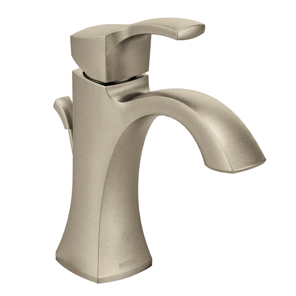 Moen Voss Single Handle High Arc Single Hole Bathroom Sink Faucet, Brushed Nickel
