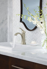 Moen Voss Single Handle High Arc Single Hole Bathroom Sink Faucet, Brushed Nickel image 6