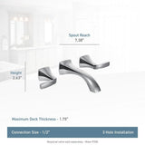 Moen Voss Two-Handle Wall Mount Bathroom Faucet Trim Kit (Valve Required), Chrome image 2