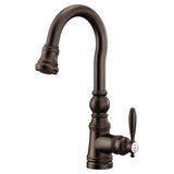 Moen Weymouth Single Handle High Arc Pull Down Sprayer Kitchen Faucet with Power Clean, Oil Rubbed Bronze