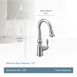 Moen Weymouth Single Handle High Arc Pull Down Sprayer Kitchen Faucet with Power Clean, Polished Nickel image 3