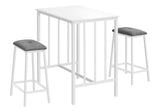 Monarch Specialties Contemporary Bistro Set, White, 3-pc