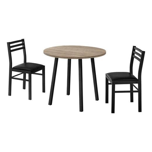 Monarch Specialties Dining Set, Taupe, 3-pc