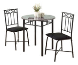 Monarch Transitional Dining Set, Grey, 3-pcs