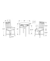 Monarch Transitional Dining Set, Grey, 3-pcs image 2