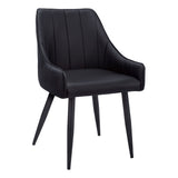 Monarch Tufted Leather Look Dining Chair Set, 2-pc