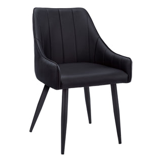 Monarch Tufted Leather Look Dining Chair Set, 2-pc