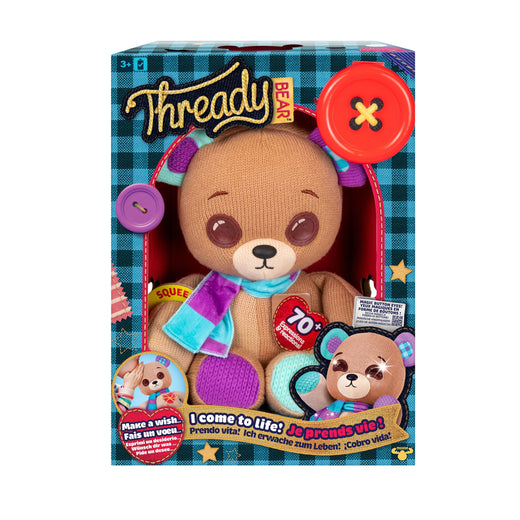 Moose Thready Bear Interactive Plush Teddy Bear, Ages 3+