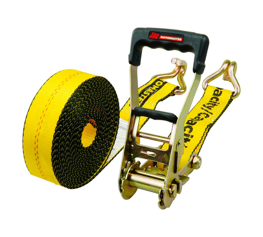 MotoMaster 10,000-lb Ratchet Tie Down Strap, Abrasion Resistant, 2-in x 27-ft