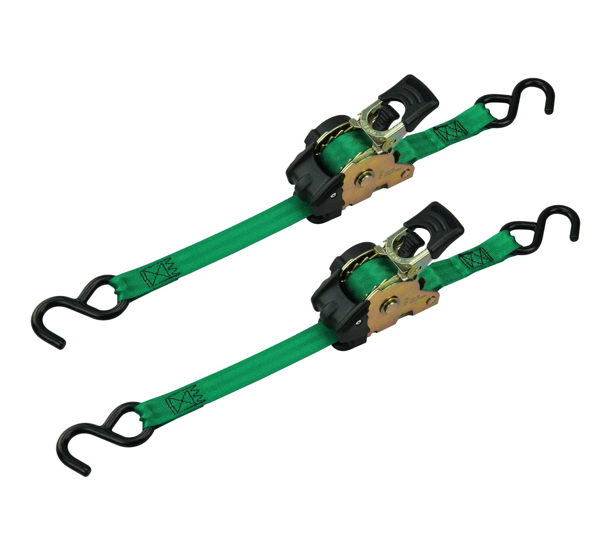 MotoMaster 1,200-lb Retractable Ratchet Tie Down Straps, 1-in x 10-ft (2.54 cm x 3 m), 2-pk