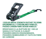 MotoMaster 1,500-lb Carbon Ratchet Tie Downs, Weatherproof, 1-in x 14-ft, 4-pk, Green image 4