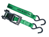 MotoMaster 1,500-lb Carbon Ratchet Tie Downs, Weatherproof, 1-in x 14-ft, 4-pk, Green image 5