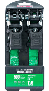 MotoMaster 1,500-lb Padded Ratchet Tie Down Straps, Weatherproof, 1-in x 6-ft, 2-pk image 2
