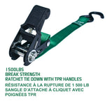 MotoMaster 1,500-lb Padded Ratchet Tie Down Straps, Weatherproof, 1-in x 6-ft, 2-pk image 5