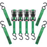 MotoMaster 1,500-lb Ratchet Tie Down, with Padded D-Handle, 1-in x 14-ft, 4-pk, Green image 2