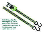 MotoMaster 1,500-lb Reflective Ratchet Tie Down Strap, with Padded D-Handle, 1-in x 12-ft, 4-pk, Green image 4