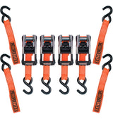 MotoMaster 3,000-lb Heavy Duty Ratchet Tie Down Straps, Extra Long, 1.25-in x 20-ft, 4-pk image 4