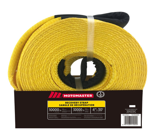 MotoMaster 30,000-lb Recovery Strap with Loop Ends, Commercial Grade, 4-in x 30-ft