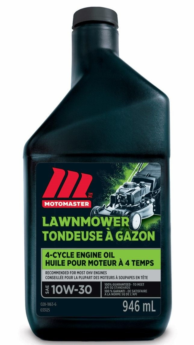 MotoMaster 4-Stroke Lawnmower Engine Oil 10W30, 946-mL