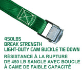 MotoMaster 450-lb Light Duty Lashing Straps with Cam Buckle Clasps, Weatherproof, 1-in x 12-ft, 2-pk image 4