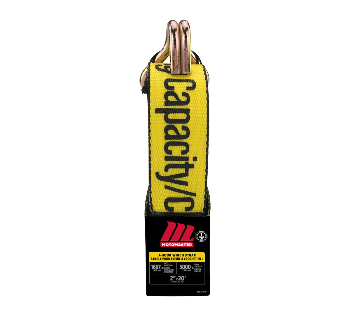 MotoMaster 5,000-lb J-Hook Winch Strap, 2-in x 10-ft
