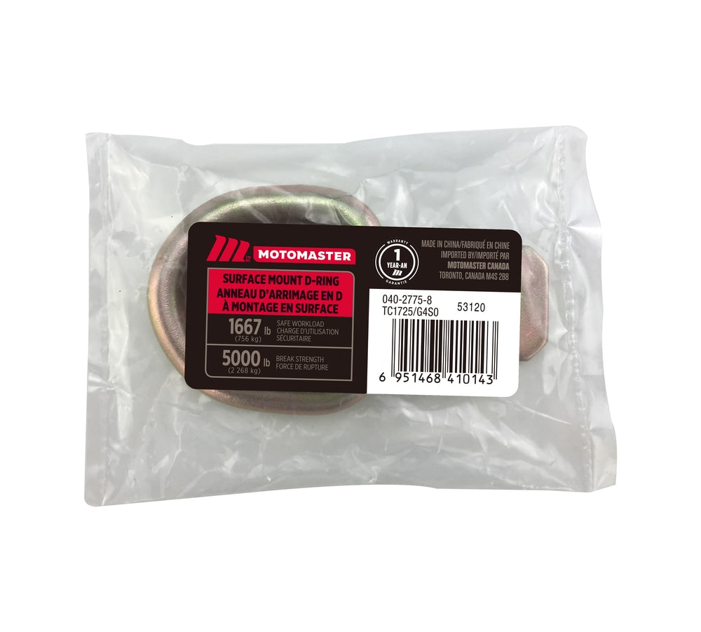 MotoMaster 5,000-lb Medium Duty D-Ring, Surface Mountable