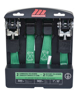 MotoMaster 900-lb Ratchet/Cambuckle Tie-Down Straps, Non-Padded, 1-in x 10-ft, 4-pk