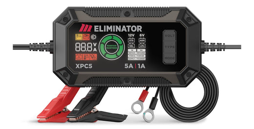 MotoMaster Eliminator Precision Series XPC5 Smart Battery Charger/Maintainer/Desulphator, 5/1-Amp, 6V/12V