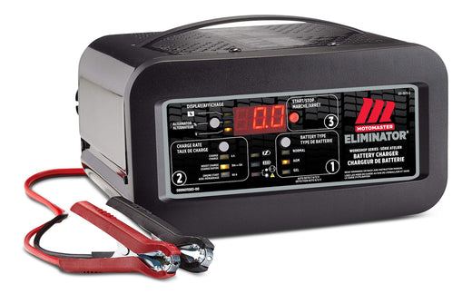 MotoMaster Eliminator Workshop Series Smart Battery Charger, Fully Automatic, 30/12/6-Amp, 6V/12V, with 80-Amp Engine Start