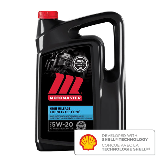 MotoMaster High Mileage 5W20 Conventional Engine/Motor Oil, 5-L