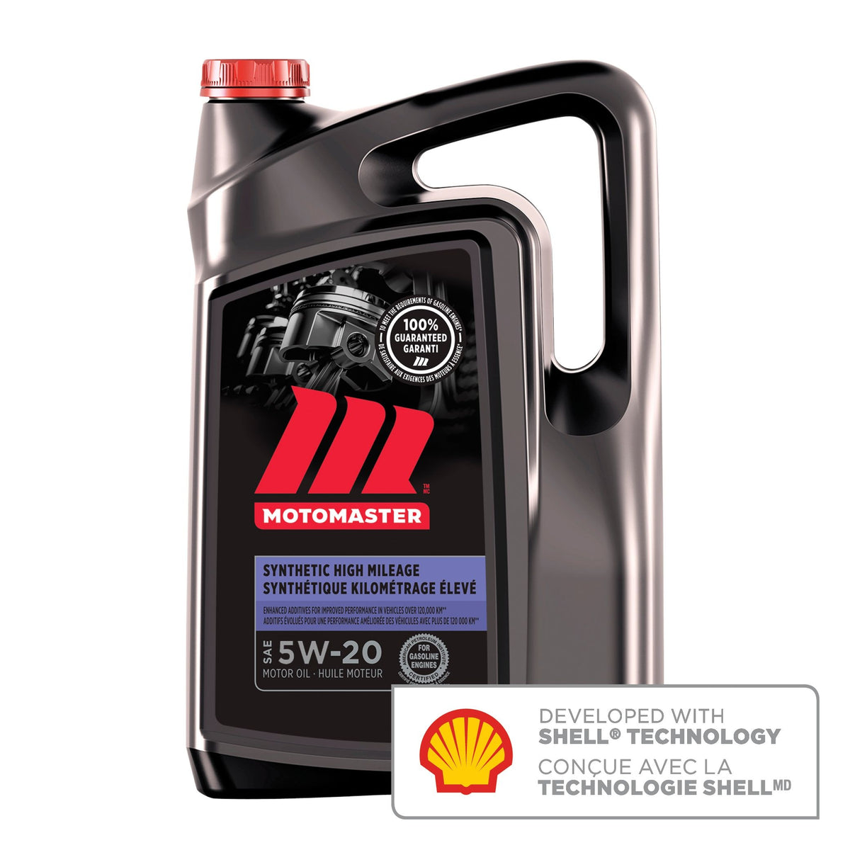 MotoMaster High Mileage 5W20 Synthetic Engine/Motor Oil, 5-L
