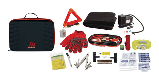 MotoMaster Premium Auto Safety Kit with Booster Cables, Air Compressor and Tow Strap