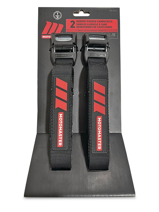 MotoMaster Rubber Padded Cam Buckle Tie Down Straps, 2-pk