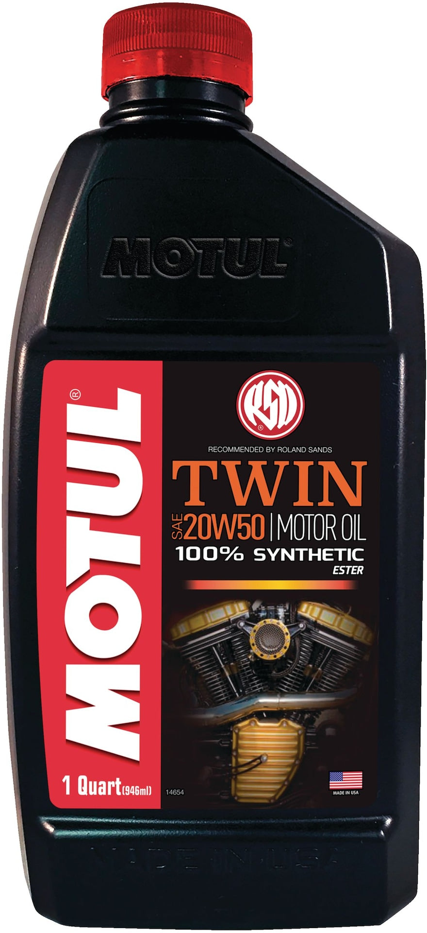 Motul Twin Synthetic Motorcycle Motor Oil 20W50, 946-mL