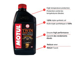 Motul Twin Synthetic Motorcycle Motor Oil 20W50, 946-mL image 2