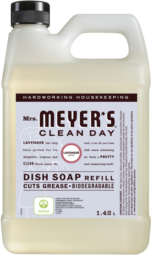 Mrs. Meyer's Clean Day Liquid Dish Soap Refill, Assorted Scents, 1.42-L