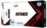 MTRX Distance Golf Balls, White, 12-pk