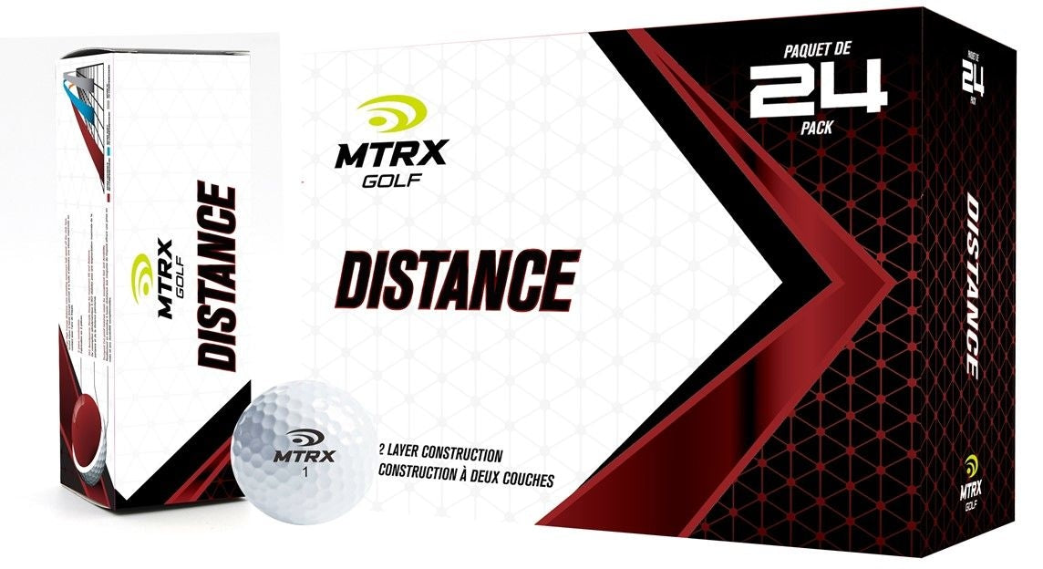 MTRX Distance Golf Balls, White, 24-pk