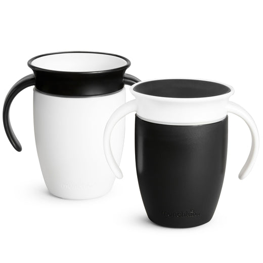 Munchkin Miracle 360° Black & White Trainer Cup, 7-oz, 2-pk