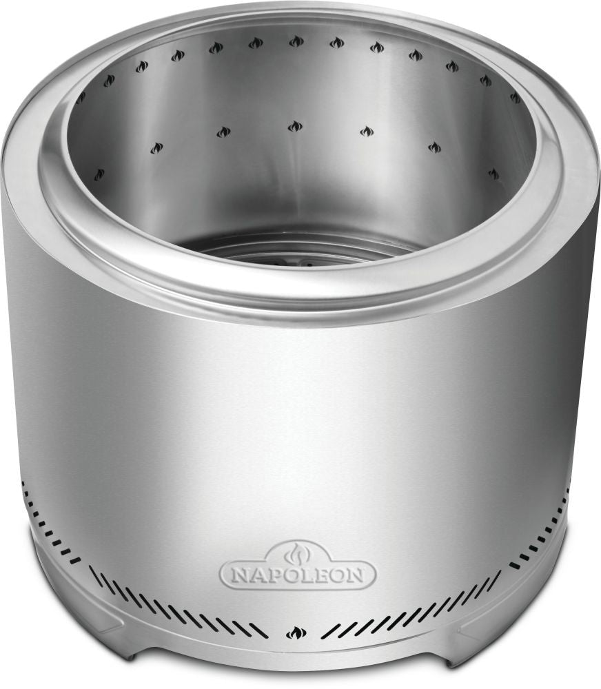 Napoleon Timberwolf Outdoor Smokeless Multi-Fuel Fire Pit, Stainless Steel, 22-in