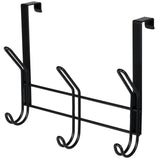 Neatfreak 11.2" Over The Door Double Metal 3 Hook, Black