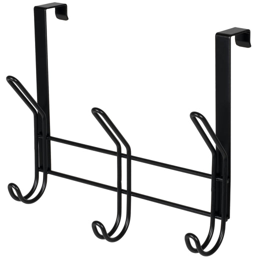 Neatfreak 11.2" Over The Door Double Metal 3 Hook, Black