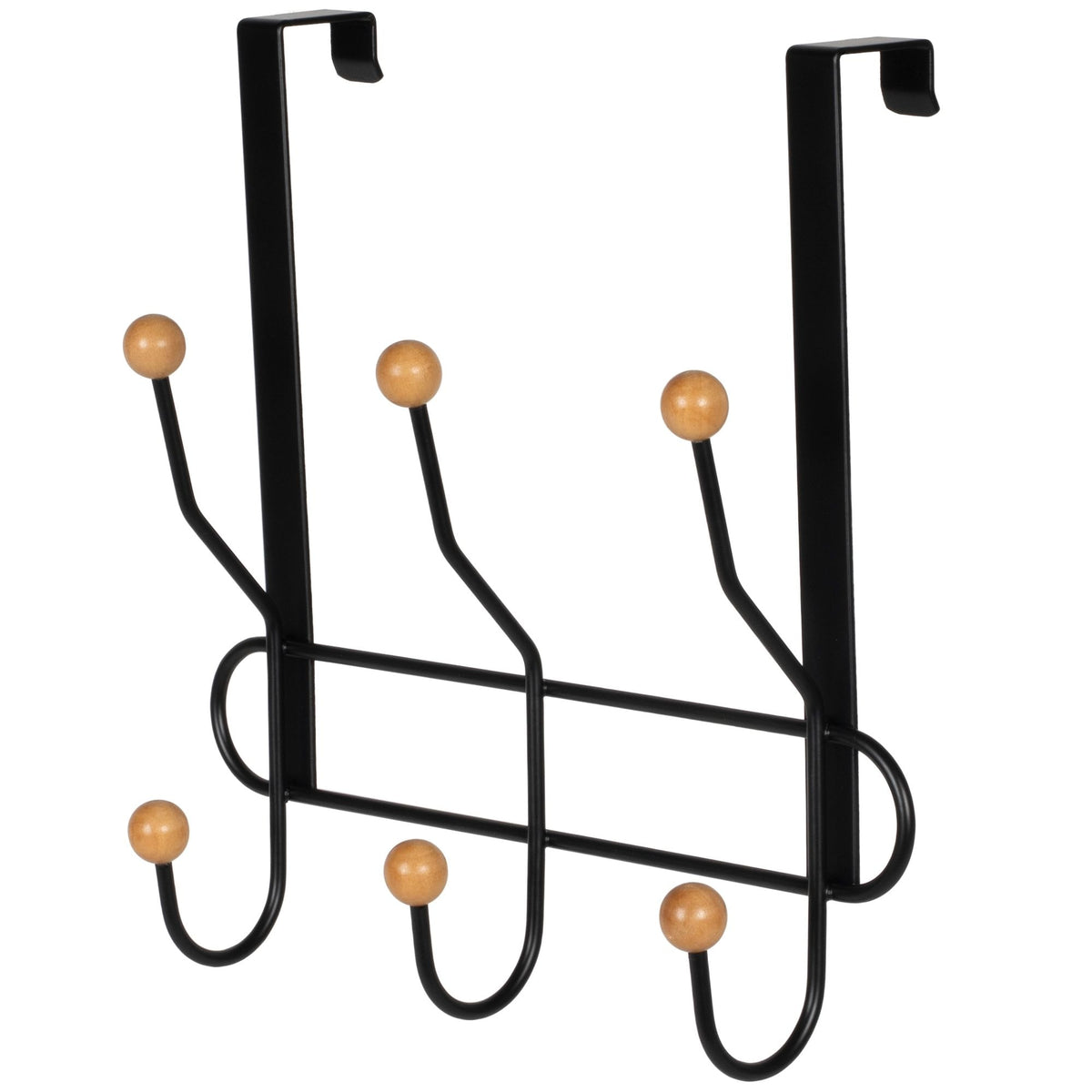 Neatfreak 11.2" Over The Door Metal 3 Hook, Black
