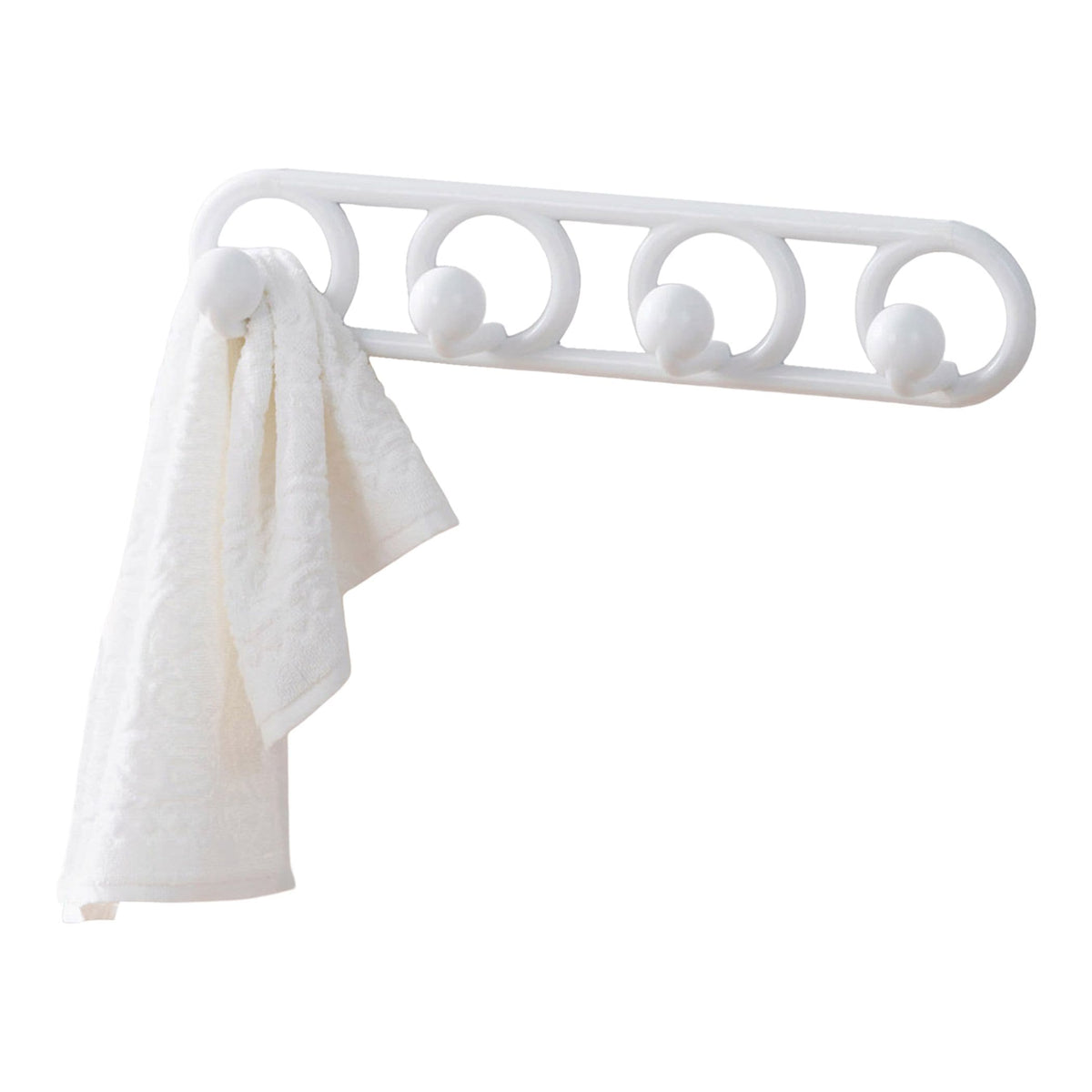 NeatFreak Heavy Duty Plastic 4-Hook Hook, White, 19.7-in