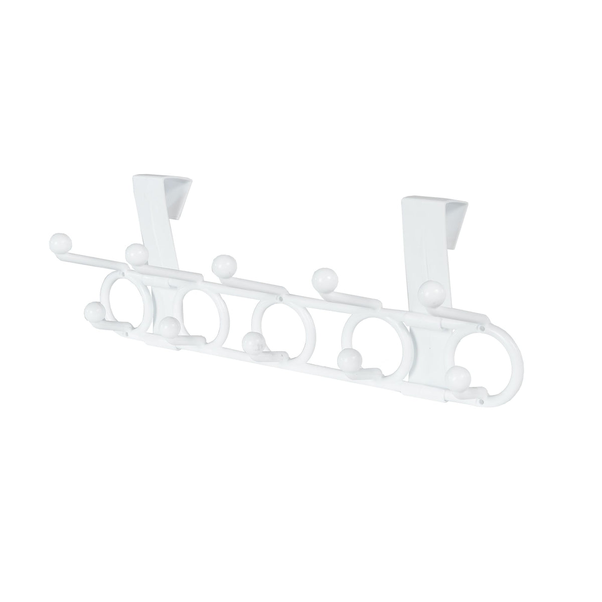 NeatFreak Plastic 10-Hook Over the Door Hook, White, 18.5-in