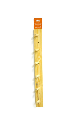 NeatFreak Wooden 6-Peg Hook, Natural, 24-in
