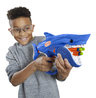Nerf Junior Wild Sharkfire, Easy Play Dart Blaster, 8 Nerf Elite Darts, Ages 6 & Up